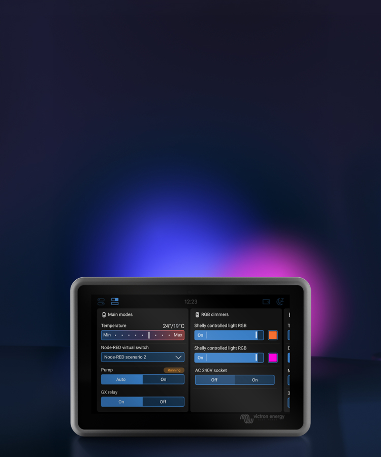 Venus OS panel de conmutación